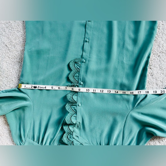 SEZANE Chloe Sage Silk Blouse Size 36(US4) - Picture 15 of 16